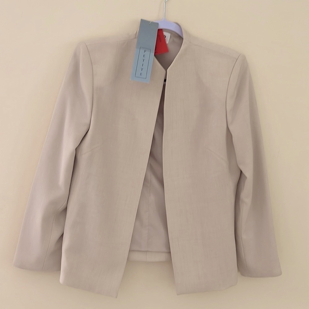KASPER Beige Open Front Suit Jacket 6P NWT - Picture 4 of 10